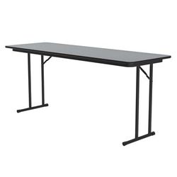 Correll ST2472P X 15 Off Set Leg Seminar Table w/ 3/4" High Pressure Top, 24 x 72", Gray Granite