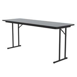 Correll ST2472PX-15 Off Set Leg Seminar Table w/ 3/4" High Pressure Top, 24 x 72", Gray Granite