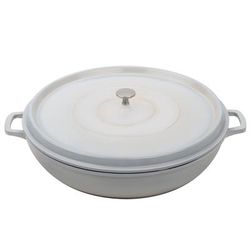 GET CA-005-AWH/BK/CC 3 qt Ceramic Coated Aluminum Braising Pan, Antique White