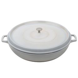 GET CA-005-AWH/BK/CC Heiss 3 qt Ceramic Coated Aluminum Braising Pan, Antique White