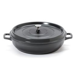 GET CA-015-GR/BK/CC 7 1/2 qt Ceramic Coated Aluminum Braising Pan, Gray