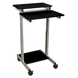 Luxor STANDUP-24-B 24" Mobile Standing Presentation Station - Adjustable Height, Steel Frame, Black