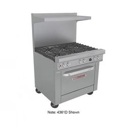 Southbend 4361D-1GL 36" 4 Burner Commercial Gas Range w/ Griddle & Standard Oven, Liquid Propane, Stainless Steel, Gas Type: LP