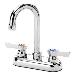 Krowne 11-400L Deck Mount Faucet - 3 1/2" Gooseneck Spout, 4" Centers, Chrome