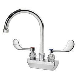 Krowne 14-401L-W-H2 Wall Mount Faucet w/ 6" Gooseneck Spout & VR Wrist Action Handles - 4" Centers, 0.5 GPM