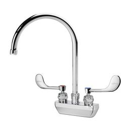 Krowne 14-402L-W-G3 Wall Mount Faucet w/ 8 1/2" Gooseneck Spout & VR Wrist Action Handles - 4" Centers, 1.0 GPM