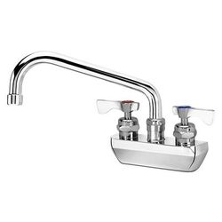 Krowne 14-408L-L-E4 Wall Mount Faucet w/ 8" Swing Spout & Lever Handles - 4" Centers, 1.5 GPM