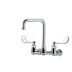 Krowne 14-831L-W-G4 Wall Mount Faucet w/ 6" Double Bend Spout & VR Wrist Action Handles - 8" Centers, 1.5 GPM