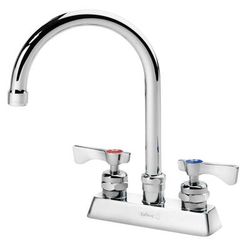 Krowne 15-301L-L-G3 Deck Mount Faucet w/ 6" Gooseneck Spout & Lever Handles - 4" Centers, 1.0 GPM