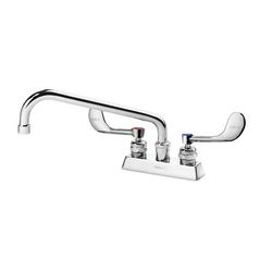 Krowne 15-310L-W-G2 Deck Mount Faucet w/ 10" Swing Spout & VR Wrist Action Handles - 4" Centers, 0.5 GPM