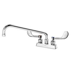 Krowne 15-312L-W-E3 Deck Mount Faucet w/ 12" Swing Spout & VR Wrist Action Handles - 4" Centers, 1.0 GPM