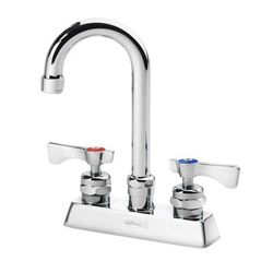 Krowne 15-325L-L-G3 Deck Mount Faucet w/ 3 1/2" Gooseneck Spout & Lever Handles - 4" Centers, 1.0 GPM