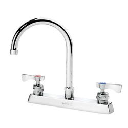 Krowne 15-501L-L-G4 Deck Mount Faucet w/ 6" Gooseneck Spout & Lever Handles - 8" Centers, 1.5 GPM