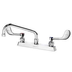 Krowne 15-508L-W-H2 Deck Mount Faucet w/ 8" Swing Spout & VR Wrist Action Handles - 8" Centers, 0.5 GPM