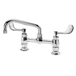 Krowne 15-808L-W-H4 Raised Deck Mount Faucet w/ 8" Swing Spout & VR Wrist Action Handles - 8" Centers, 1.5 GPM