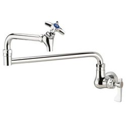 Krowne 16-181L Splash Mount Pot Filler Faucet w/ 18" Double Jointed Swing Nozzle, Anti Backflow Valve