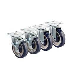 Krowne 30-111S 5" Economy Series Plate Casters w/ 3 1/2" x 3 1/2" Plate