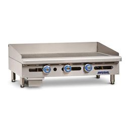 Imperial IGG-72 NG 72" Gas Commercial Griddle w/ Thermostatic Controls - 1" Grooved Steel Plate, Natural Gas, 180,000 BTU, Stainless Steel, Gas Type: NG