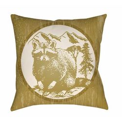 Tamra 18" Square Cottage Mustard/Beige/Pearl/Tan/Dark Brown/Camel Outdoor Throw Pillow - Boutique Rugs