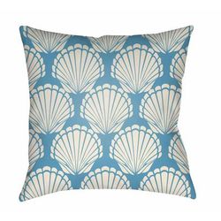 Sheri 26" Square Coastal Pearl/Off White/Blue Gray/Blue/Pale Slate Outdoor Throw Pillow - Boutique Rugs