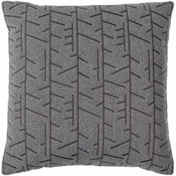 Manus 20" Square Cottage Cotton Charcoal Throw Pillow - Boutique Rugs