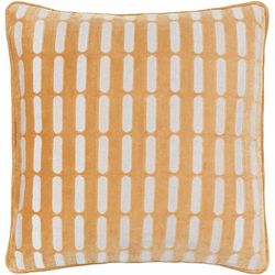 Kerra 20" Square Modern Cotton Mustard/Silver Gray Throw Pillow - Boutique Rugs