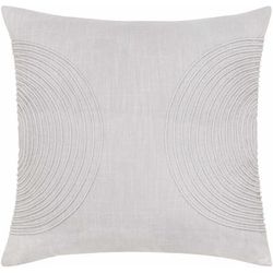 Makai 18" Square Modern Cotton Light Gray/Off White/Silver Gray/Light Silver Throw Pillow - Boutique Rugs