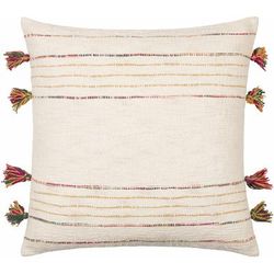 Layan 20" Square Cotton Pale Pink/Pearl/Ivory/Bright Red/Orange/Green Throw Pillow - Boutique Rugs