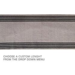 Custom Size Stripes Border Design Black&Gray Color Non-Slip Rubber Backing- 31 Inch WidexYour Choice of Length Runner Rug