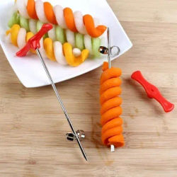 Patata carota cetriolo spirale tagliaverdure affettatrice rullo manuale Fry Cutter fare Twist