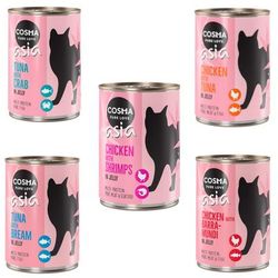 Cosma Thai / Asia in gelatina Pacco misto umido per gatto - 6 x 400 g: 1 gusto al Tonno + 4 gusti al Pollo
