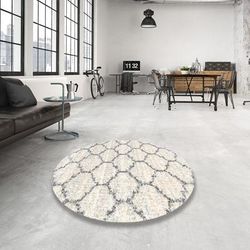 Ahgly Company Machine Washable Contemporary Antique White Beige Area Rugs