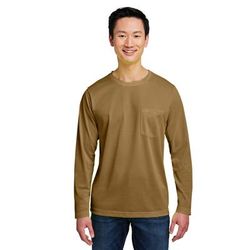 Harriton M118L Charge Snag and Soil Protect Long-Sleeve T-Shirt in Coyote Brown size 3XL | Polyester