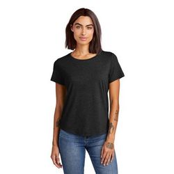 Allmade AL2015 Women's Relaxed Tri-Blend Scoop Neck Top in Space Black size XS | Triblend