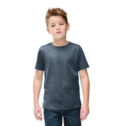 District DT108Y Youth Perfect Blend CVC Top in Heathered Navy Blue size Large | Cotton/Polyester