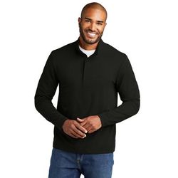 Port Authority K829 Fairway Stretch 1/4-Zip in Deep Black size Large | Cotton Blend