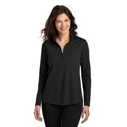 Port Authority LK112 Women's Dry Zone UV Micro-Mesh 1/4-Zip in Deep Black size XL | Polyester