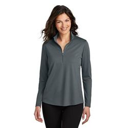 Port Authority LK112 Women's Dry Zone UV Micro-Mesh 1/4-Zip in Graphite Grey size XS | Polyester