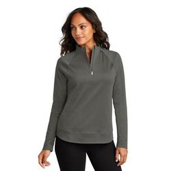 Port Authority LK870 Women's C-FREE Cypress 1/4-Zip in Grey Steel size Large | Polyester Blend