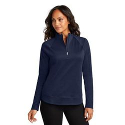 Port Authority LK870 Women's C-FREE Cypress 1/4-Zip in True Navy Blue size Medium | Polyester Blend