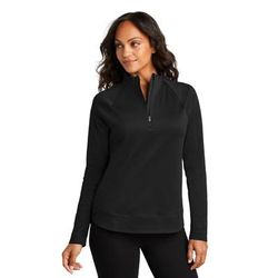 Port Authority LK870 Women's C-FREE Cypress 1/4-Zip in Deep Black size XXL | Polyester Blend