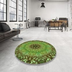 Ahgly Company Machine Washable Transitional Antique Bronze Green Area Rugs