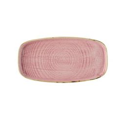 Churchill SPPSWO341 13 3/4" x 7 1/4" Oblong Stonecast Walled Plate - Ceramic Petal Pink