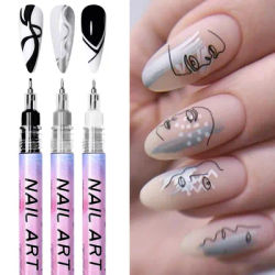 Nail Art Graffiti Pen Waterproof Painting Drawing Sketch Detail Pen Brushes Dot Liner Pen DIY Nail