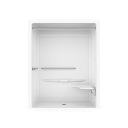 67 x 30 Acrylic Alcove Center Drain One-Piece Shower in White LM000546-R-000-064