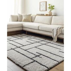 Xenos 5' x 7'6" Off White/Onyx/Ash/Ivory/Charcoal Area Rug - Boutique Rugs