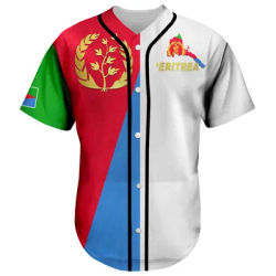 Black History Africa Country Eritrea Flag Tribe Retro Tattoo 3DPrint Summer Harajuku Baseball Jersey