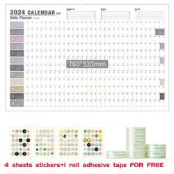 2024 calendario Planner foglio Kawaii To Do List Agenda giornaliera Agenda annuale calendario da