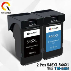 QSYRAINBOW 545 546 XL Cartridge Replacement For Canon PG 545XL CL546 For Pixma MG3050 IP2800 IP2850 MG2455 MG2500 Printer