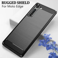 Case for Moto Edge Phone Fundas Coque Plus Fitted Case Rugged Soft Silicone Carbon Fiber for